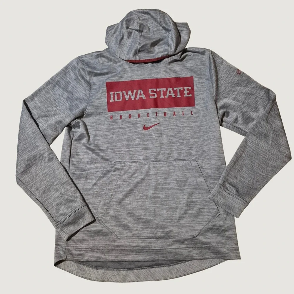 Nike Iowa State Cyclones Basketball Hoodie Mens M Dri-FIT Gray NCAA Pullover